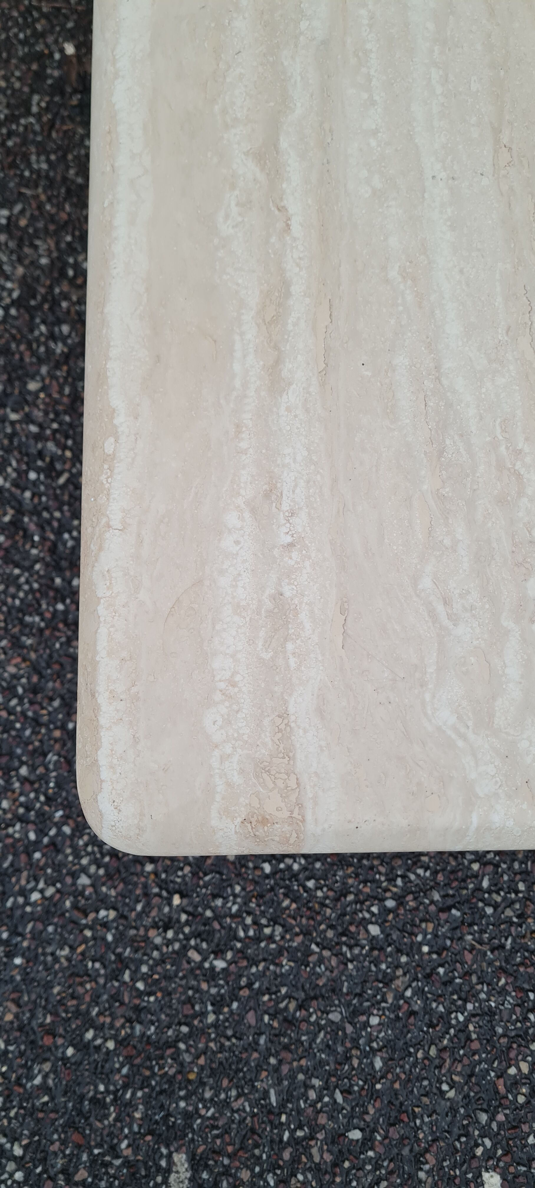Square travertine coffee table
