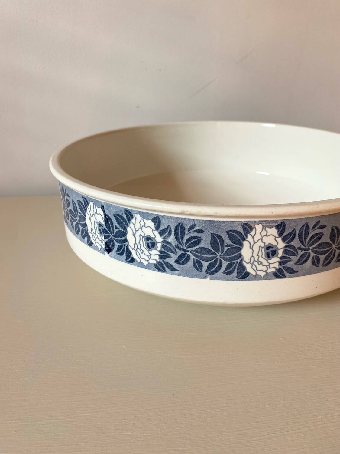 Old earthenware basin from Sarreguemines