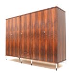 Large 5-door vintage wardrobe in rosewood with stylish adjustable legs in I