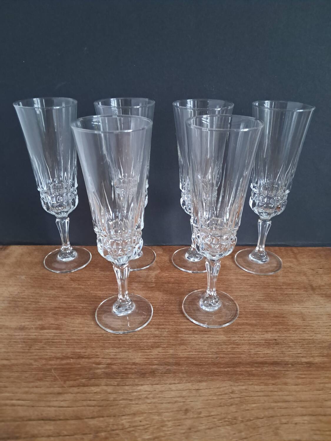 6 Luminarc Emperor champagne flutes from the 1970s