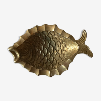 Vintage brass fish trinket bowl