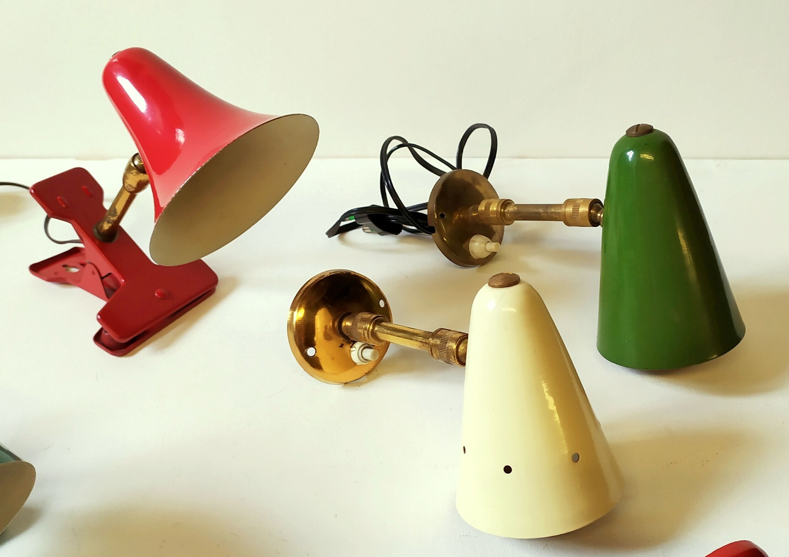 Set of 7 spotlights from the 1940s.