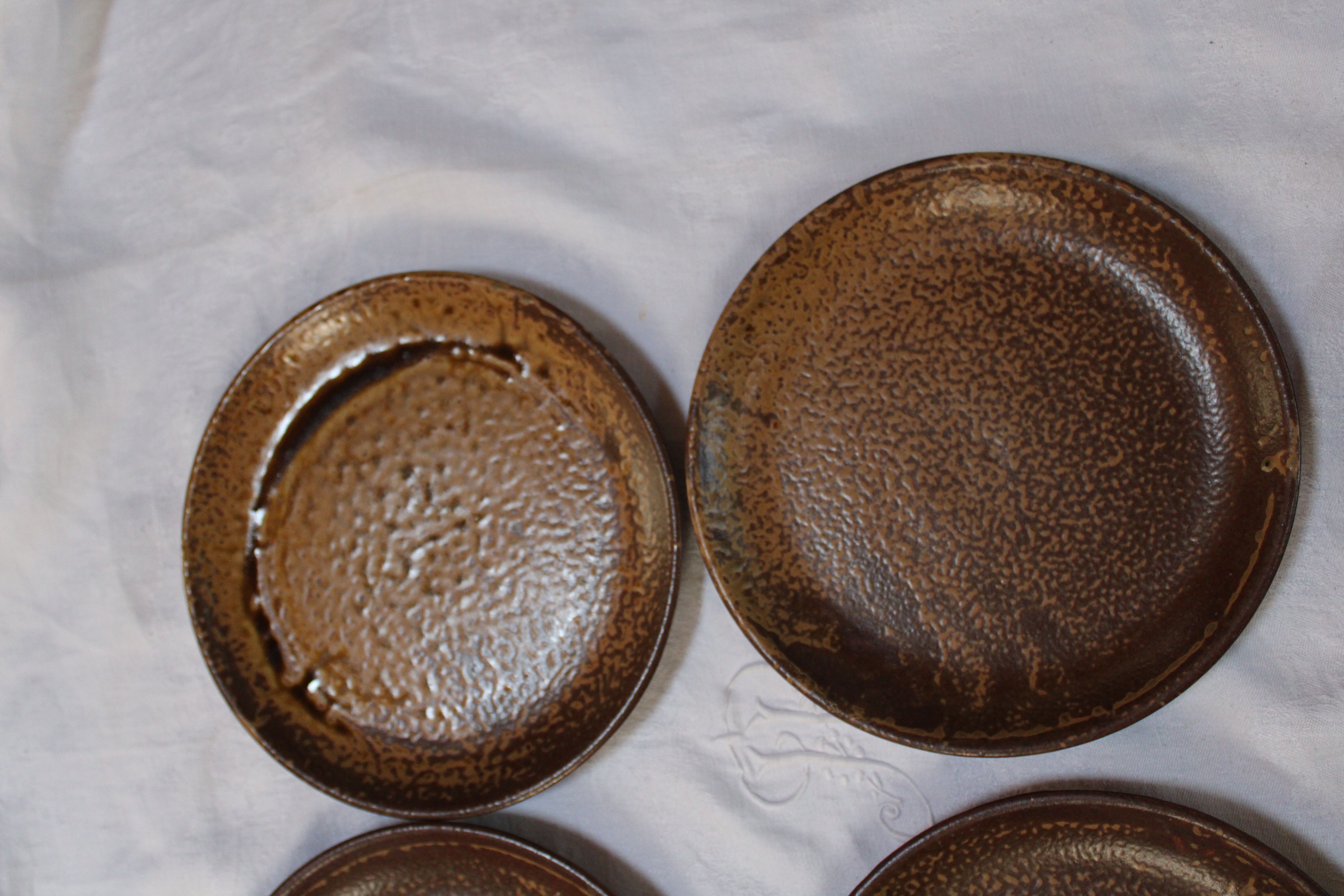 Set of 9 sandstone plates
