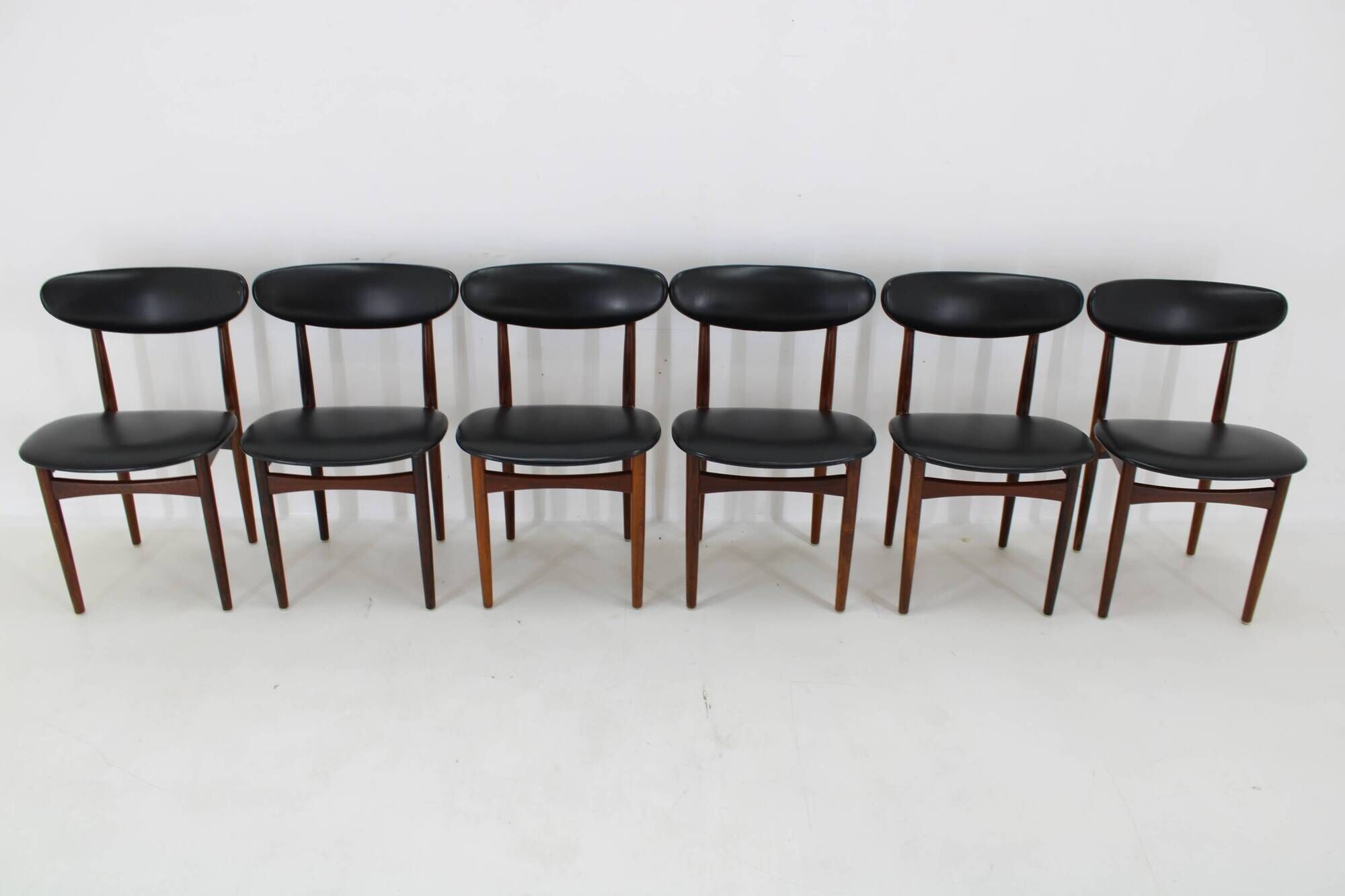 1960s Set of Six Scantic Mobelvaerk Dining Chairs in Leatherette, Denmark