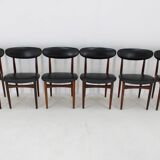 1960s Set of Six Scantic Mobelvaerk Dining Chairs in Leatherette, Denmark