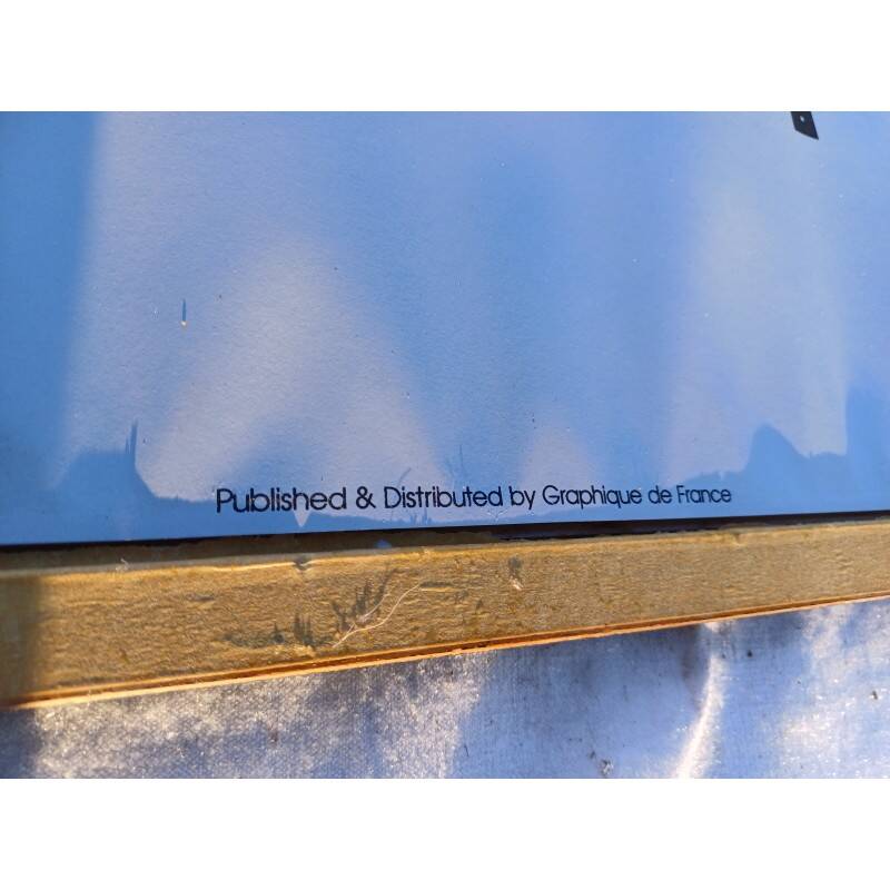 Screen-printed lithograph signed Charles Lepas 1980 Café Wien