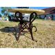 Vintage rattan table with reconstituted cement and stone top