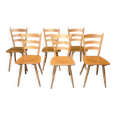 Lot 6 chaises Campagnard bistrot chalet 1960 vintage