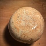 Round vase in mixed earth signed