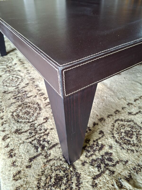 Table basse en cuir gainé Roche Bobois