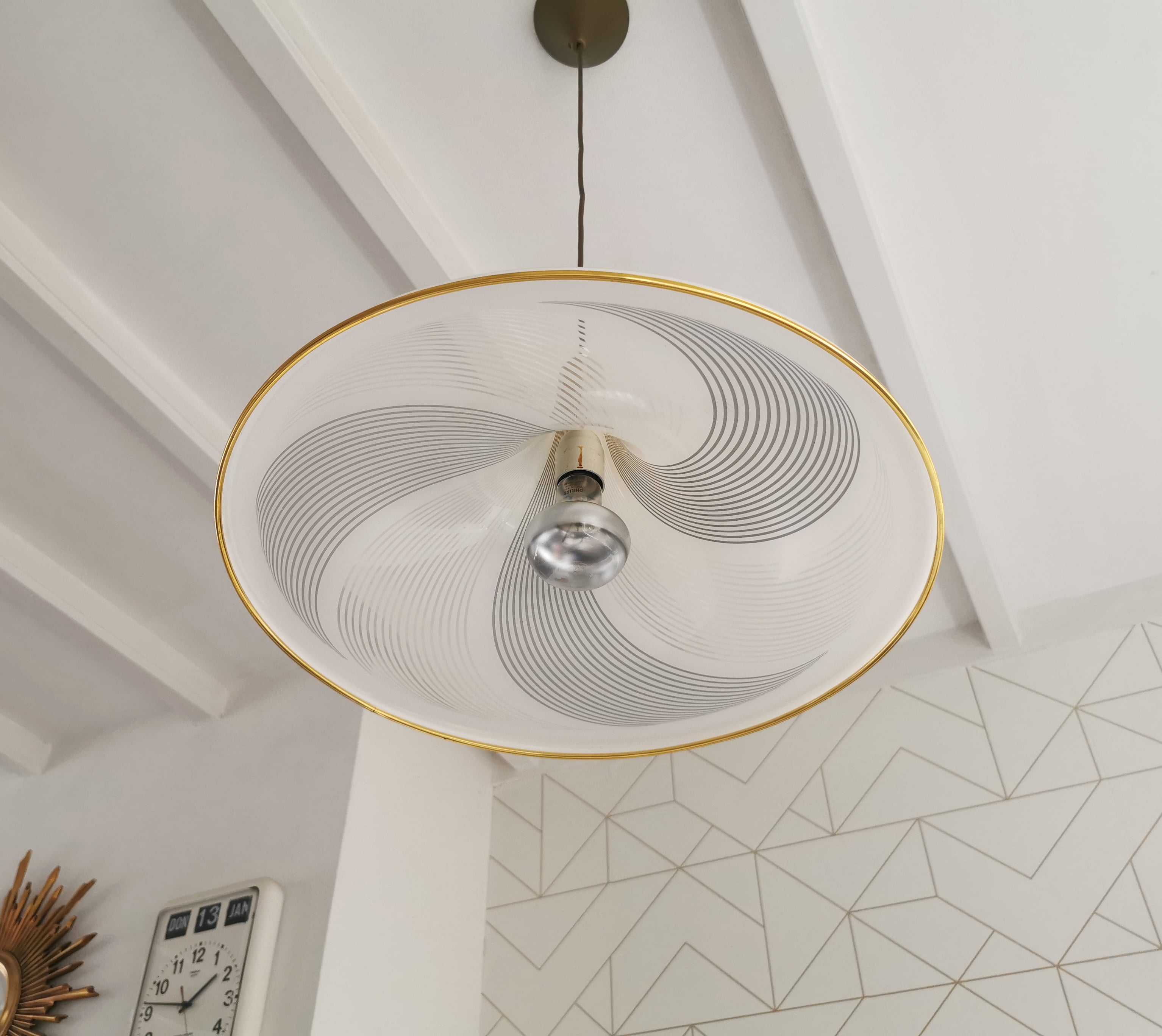 Hollywood Regency pendant light, '70s