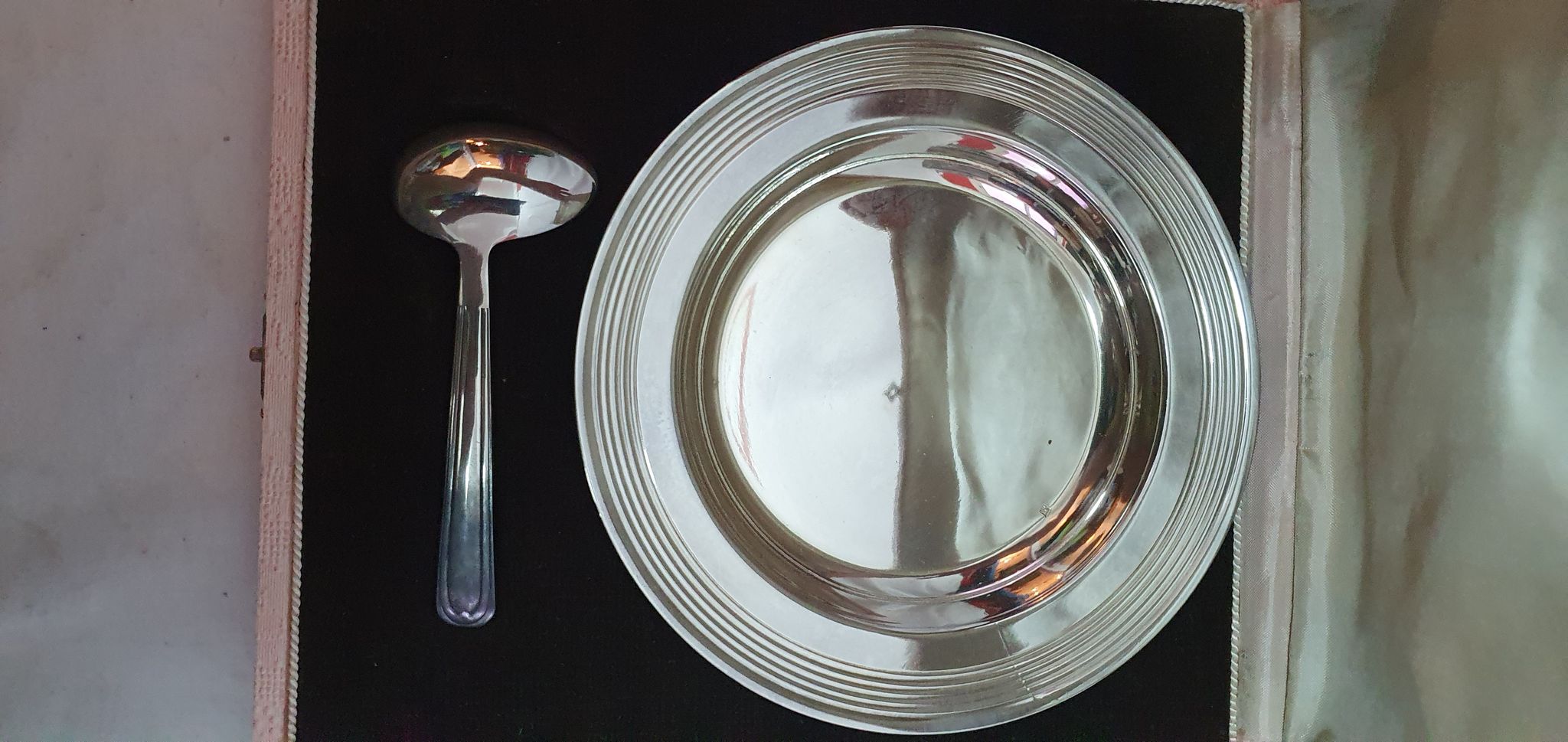 Assiette métal argenté de naissance