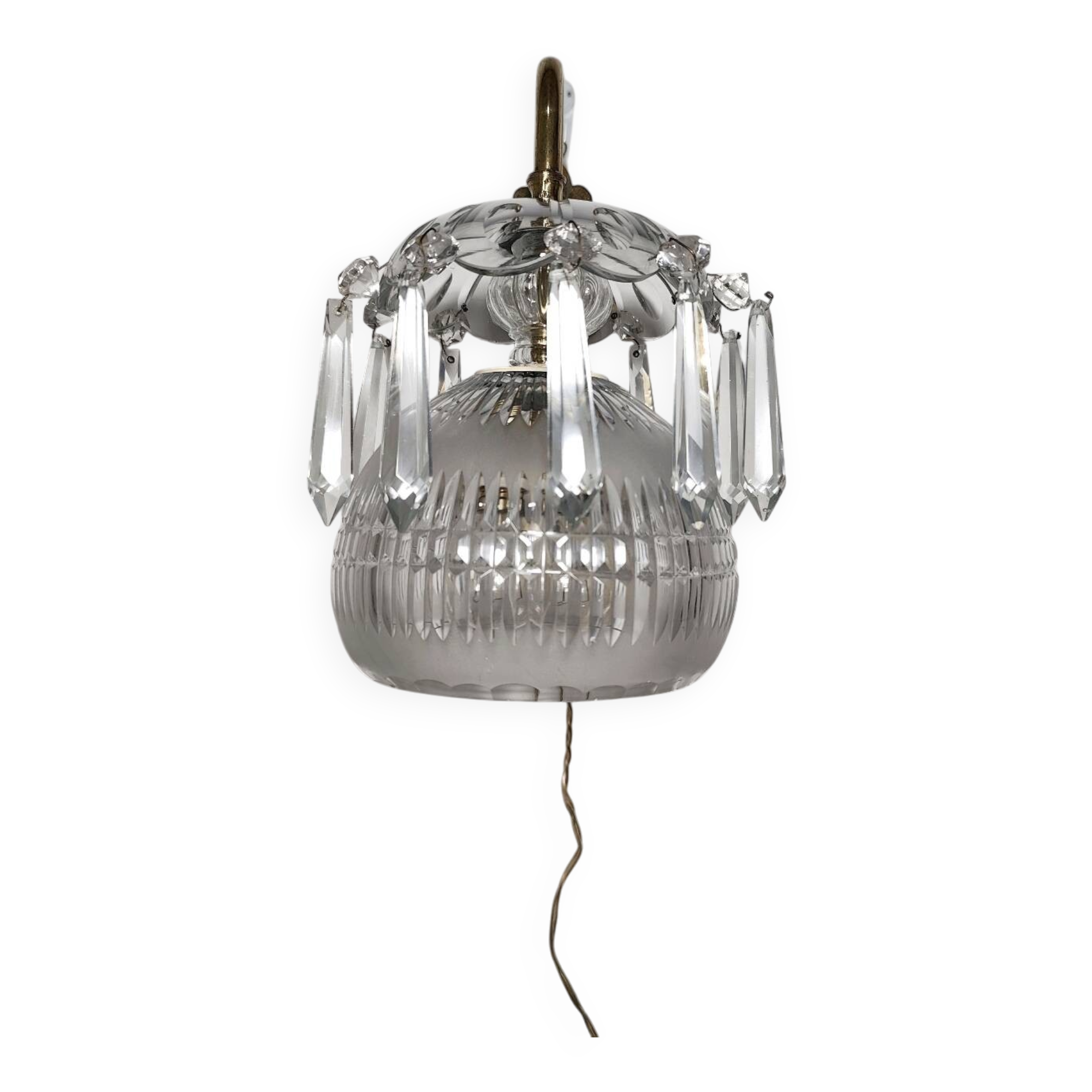 Aplique de pared de cristal. España, 1950s.