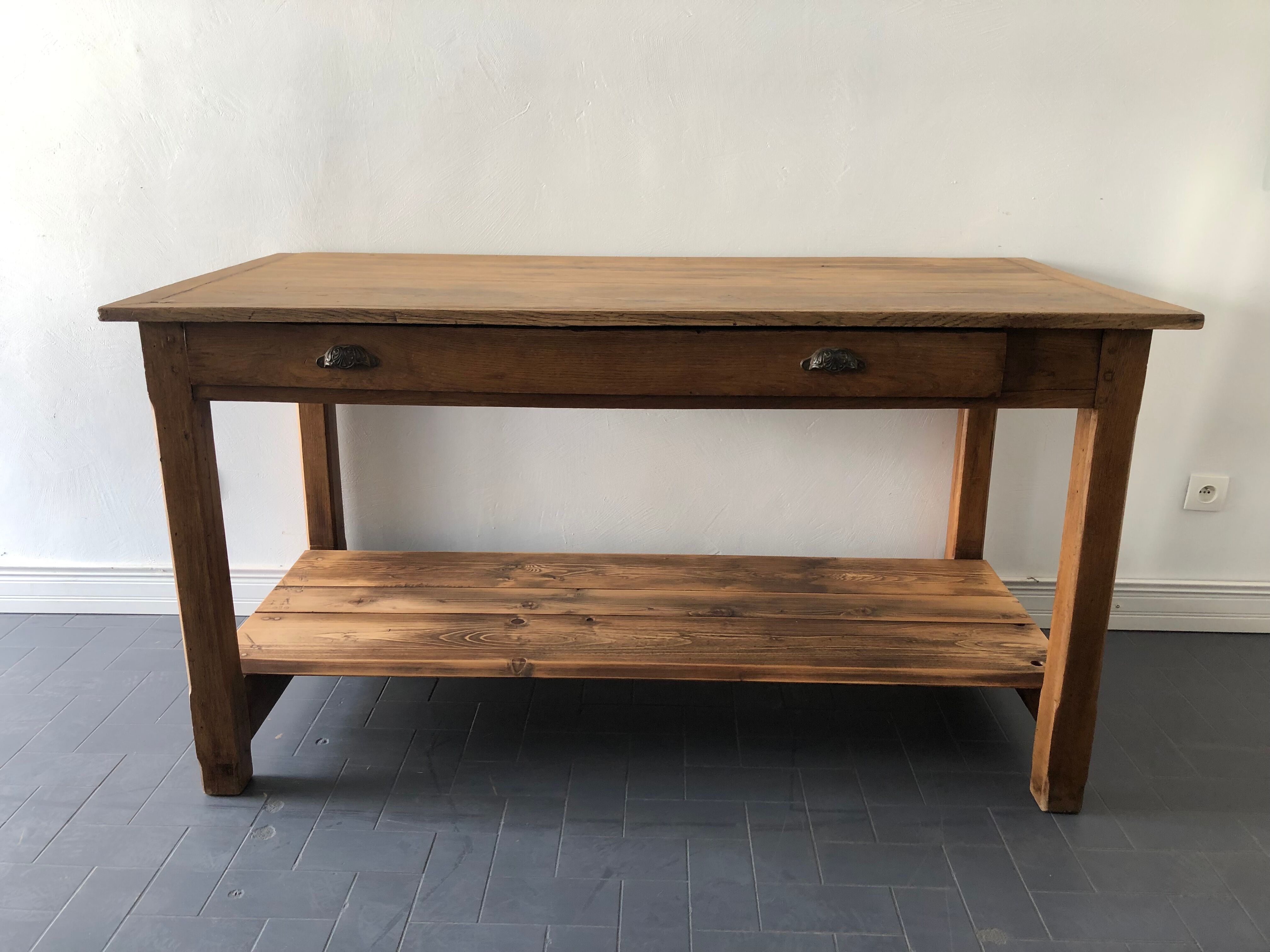 Drapery table, Mercerie, craft furniture early twentieth century