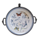 Assiette chauffante antique en ceramique et metal p et b pinder and bourne