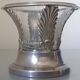 Pair of solid silver and crystal salt cellars