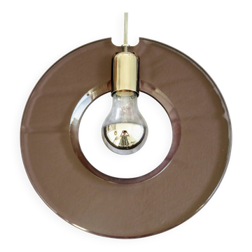 suspension in plexiglass and chrome space age brown mauve colour 70s 80s