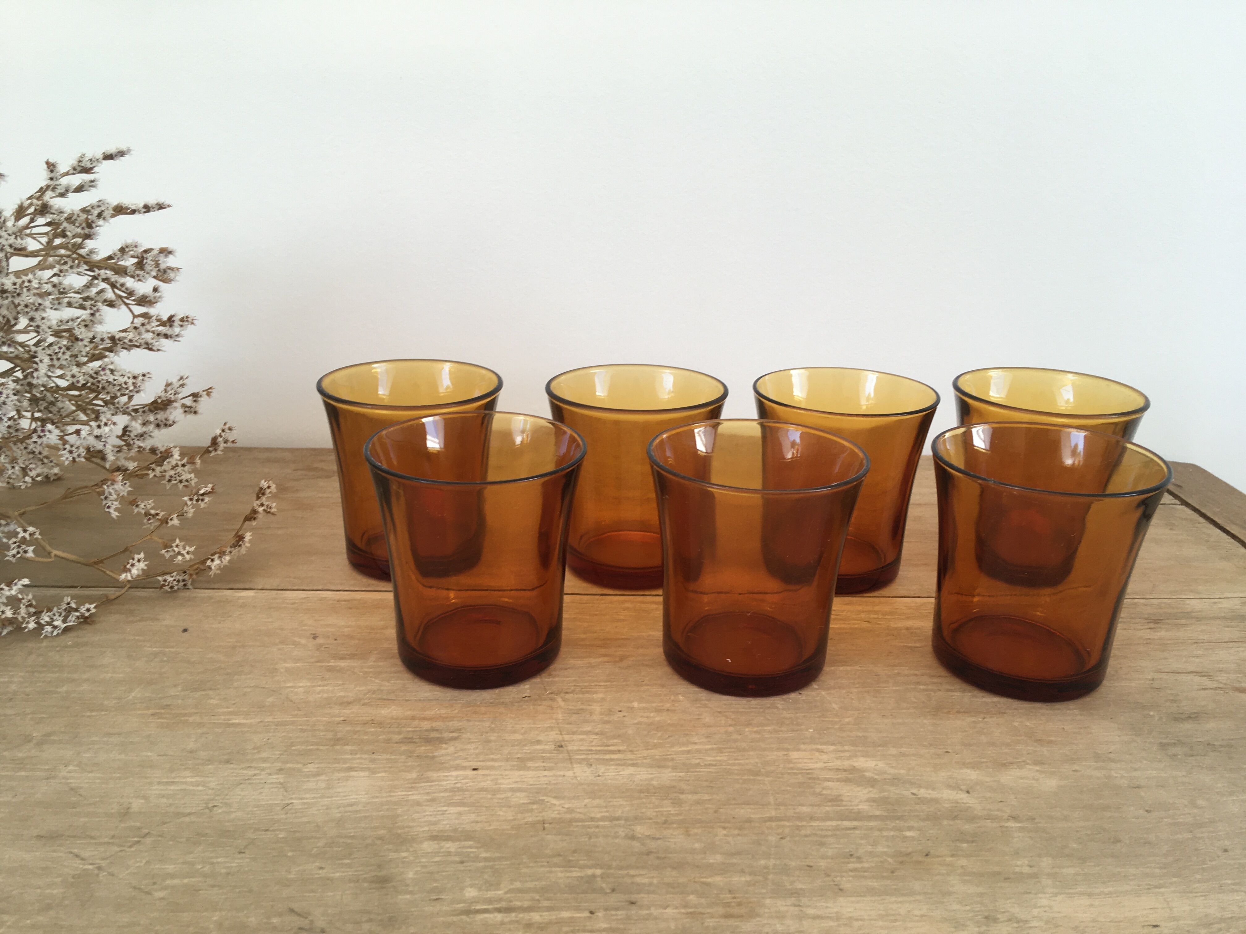 Amber water glasses Duralex