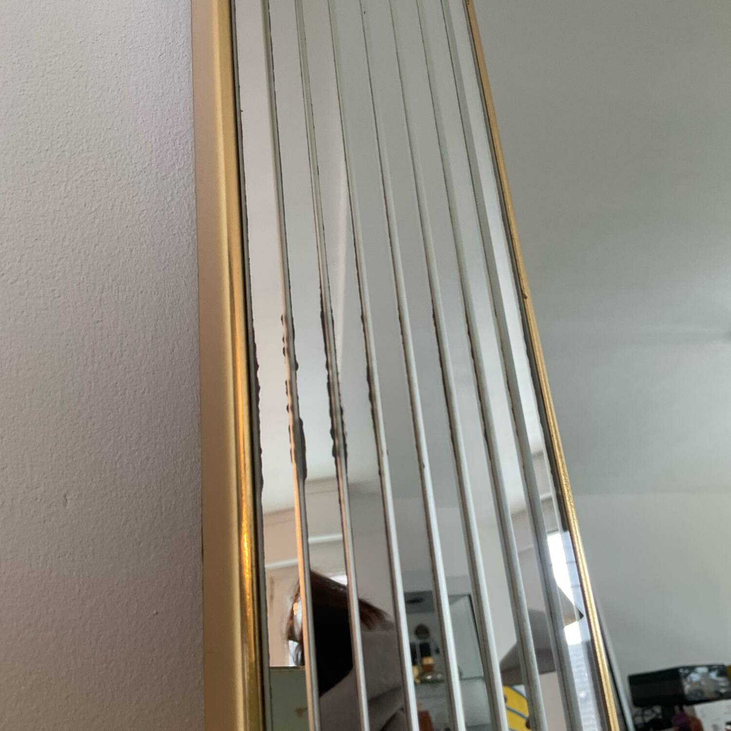 Large vintage Hollywood Regency style mirror with shutters.