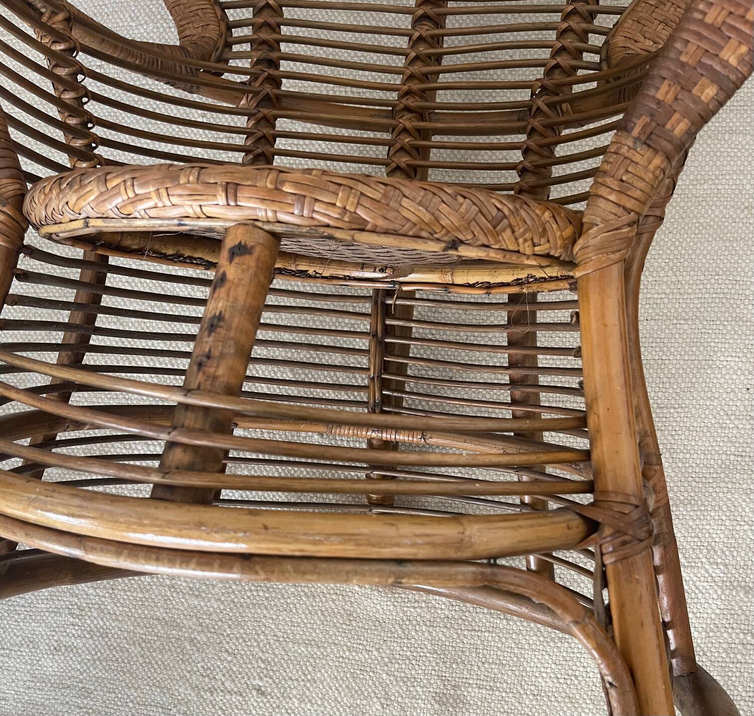 Rattan armchair 1960