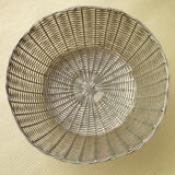 Weaving silver metal wire basket or basket