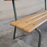 Paire de bancs d'école maternelle enfant fabrication 1950