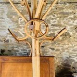 Vintage rattan parrot coat rack