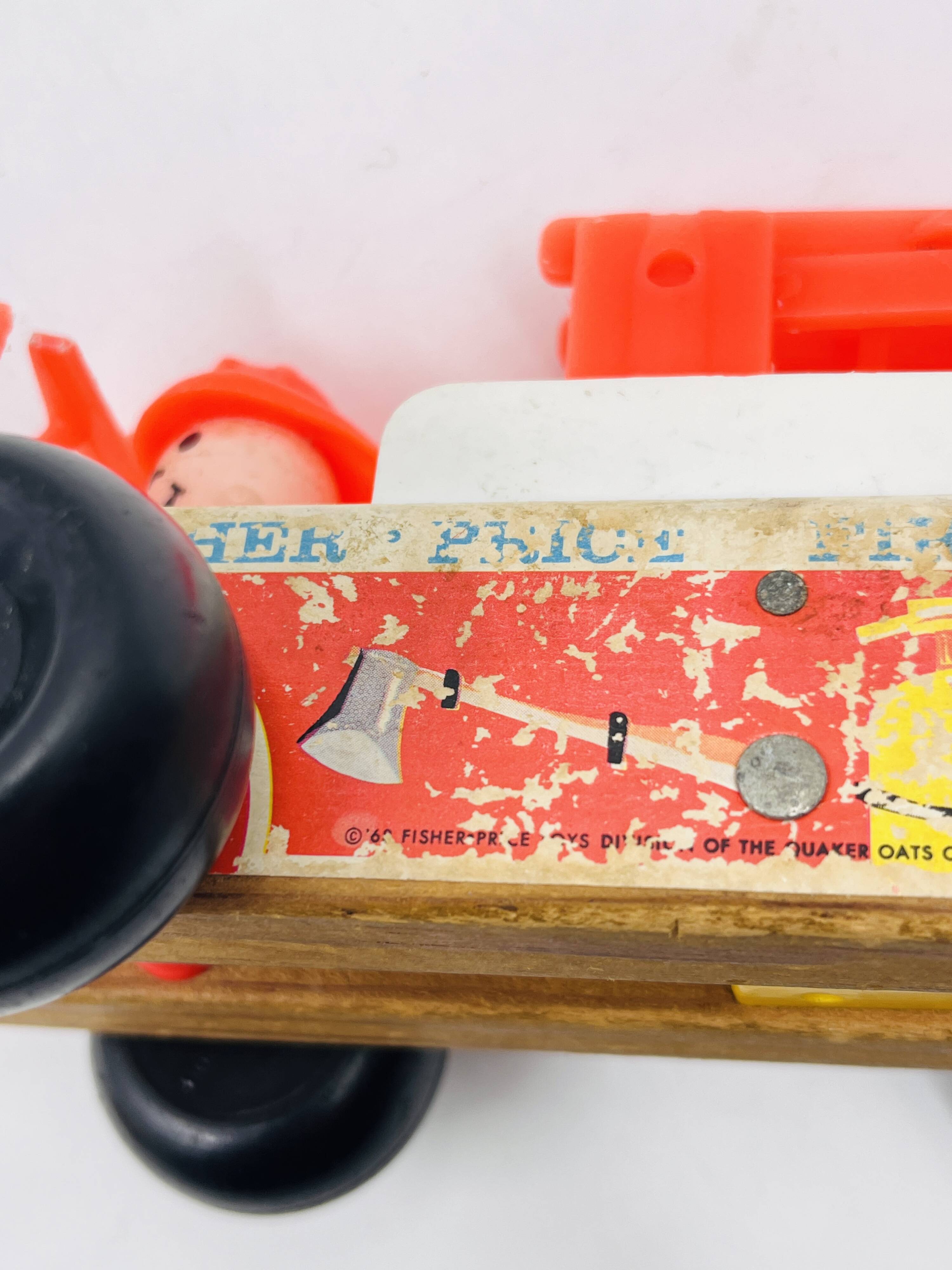 Set of 4 Fisher-Price wooden toys from the 1960s