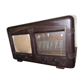 Ancien poste à lampes SORAL MIRACLE radio tsf en bakelite