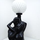 Ceramic love couple lamp and opaline ball
