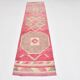 Tapis de couloir vintage tribal rose et vert 2x10, 70x309 cm