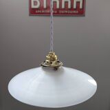 Suspension, Art Deco portable lamp in smooth opaline
