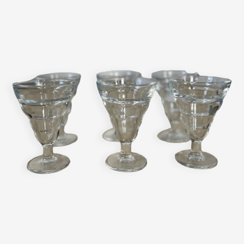 Lot de 6 verres bistro vintage