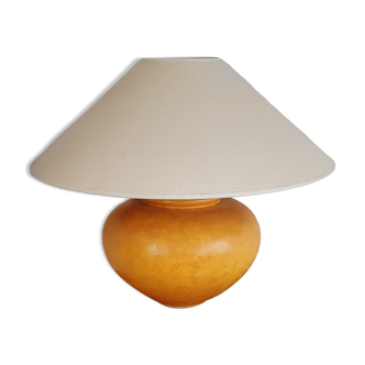 Lampe jaune en céramique avec son cendrier