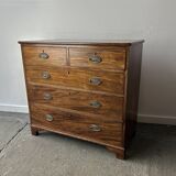 Antique early Victorian 1840–1860 large mahogany chest of drawers