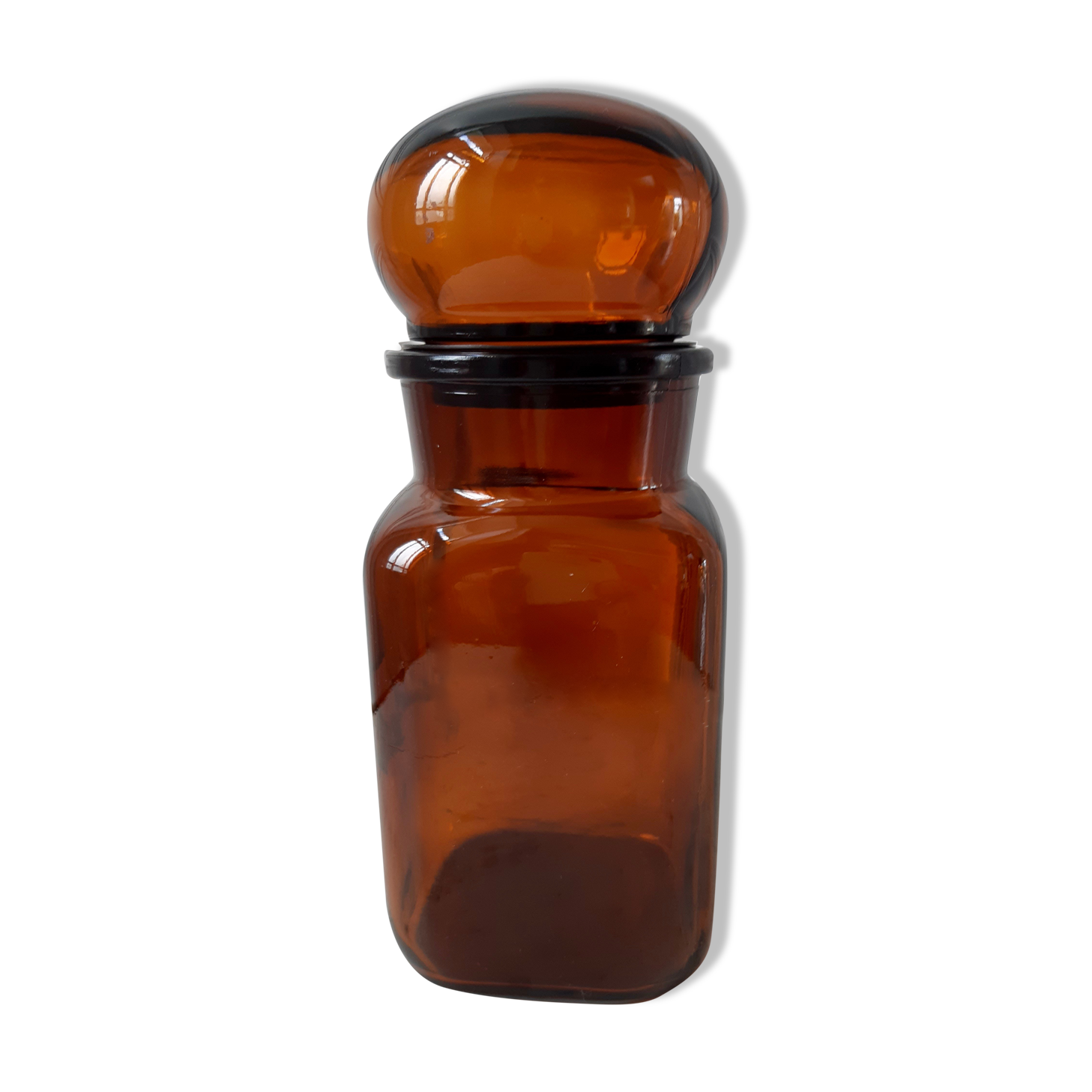 Vintage Amber Apothecary Pot