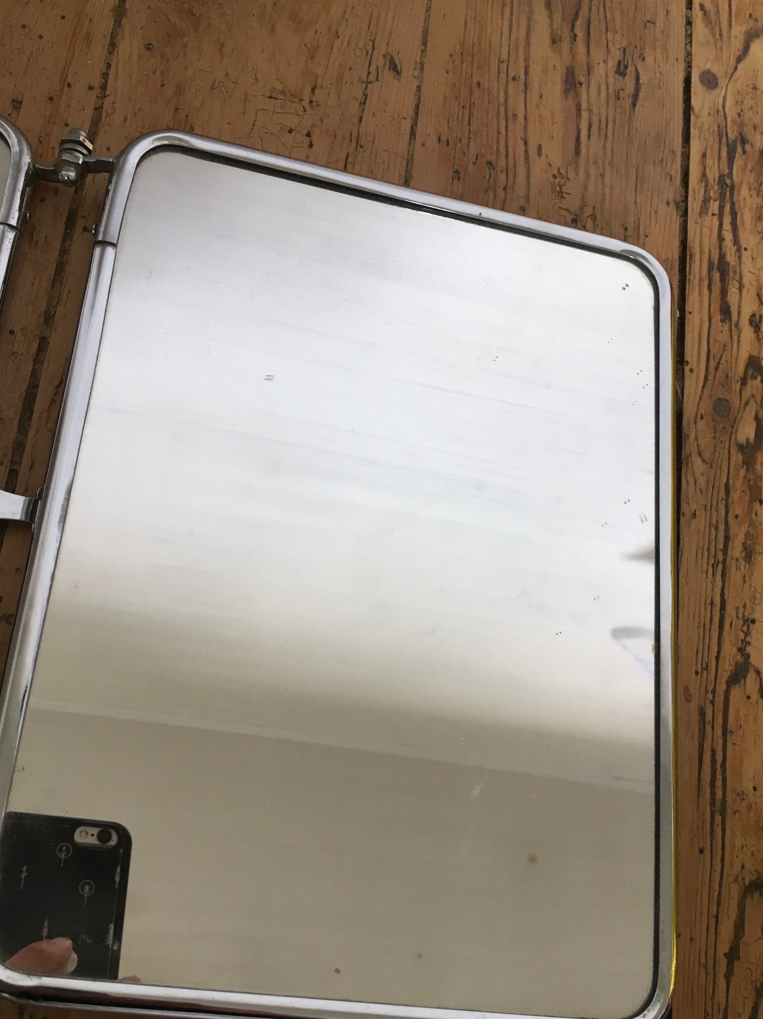 Vintage triptych barber mirror