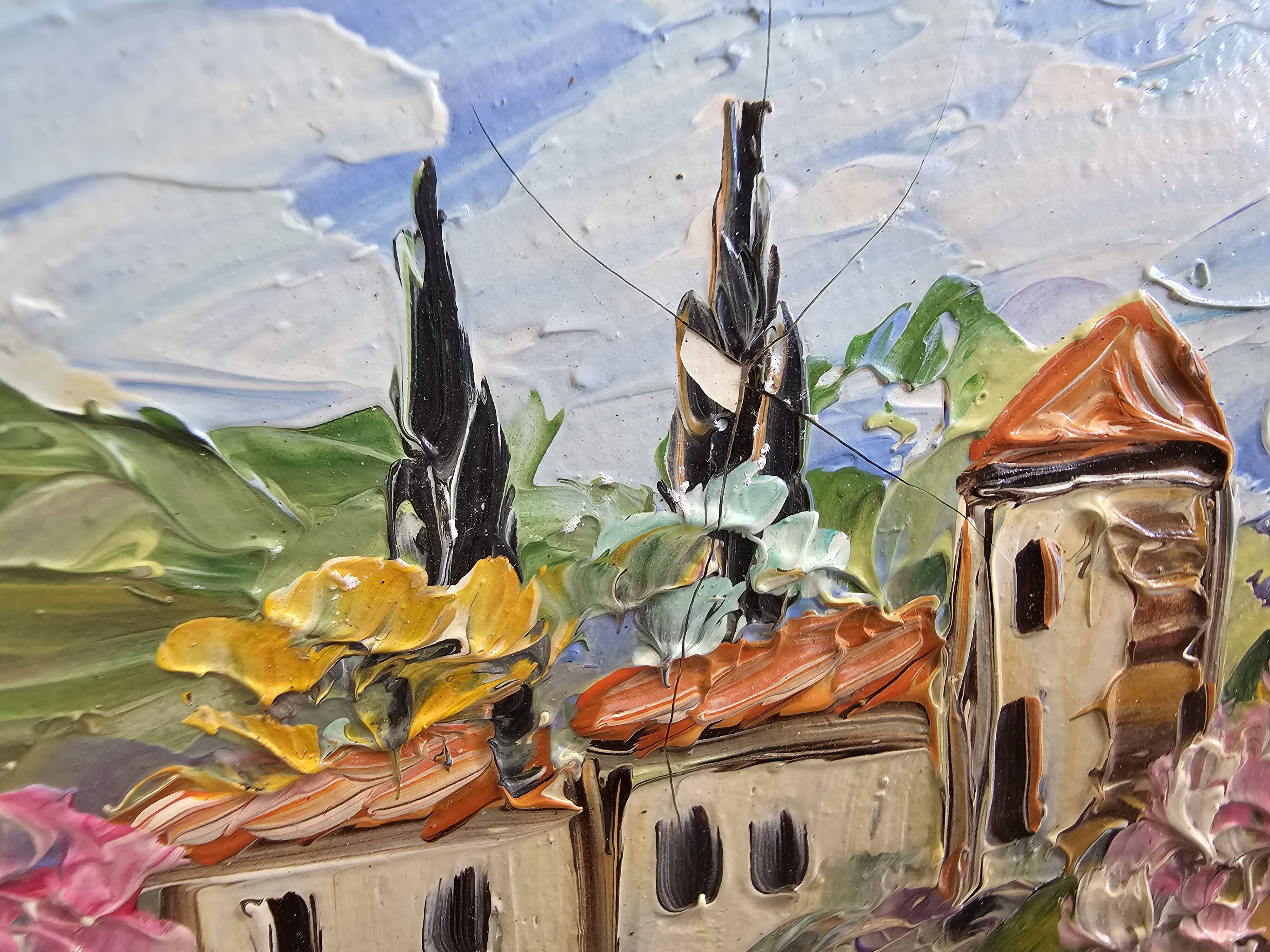 Tableau huile sur toile Paysage d'Oc signé Fernand Brenas