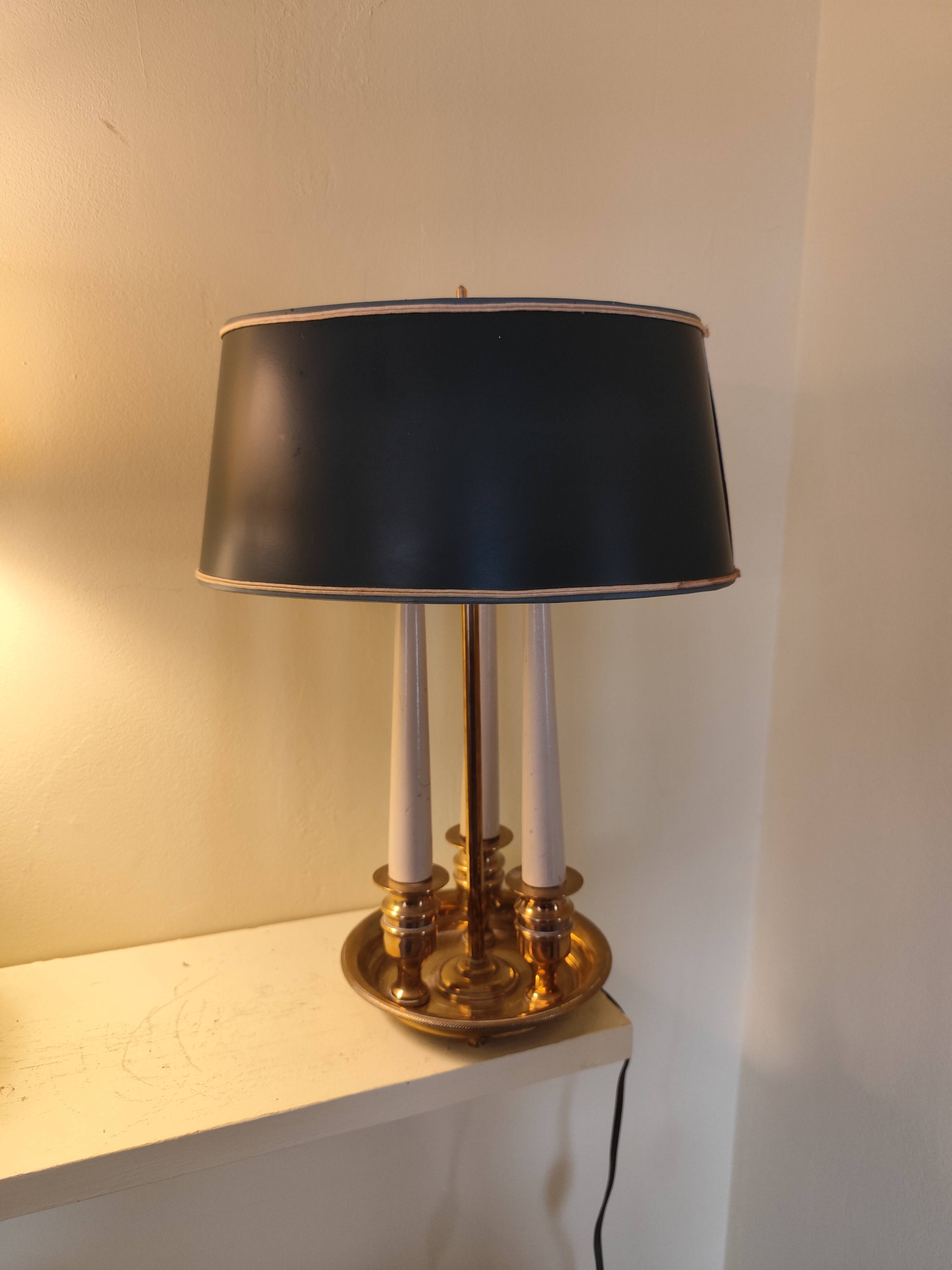 Empire style hot water bottle lamp - bronze and brass candle holder lamp