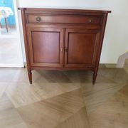 Louis XVI-style sideboard - 1 drawer - fluted legs - mahogany - solid wood