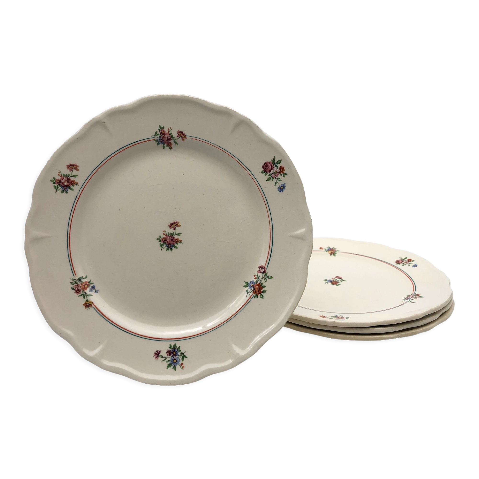4 Dessert Plates "Moulin des Loups - Beauce model"