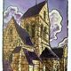 Anonymous painting – Watercolor – View of an old church in the Meuse