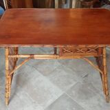 Vintage rattan desk and chair