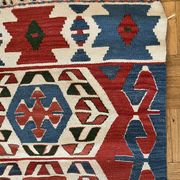 Ancient Turkish Kilim rug handwoven – geometric patterns 98x96 cm