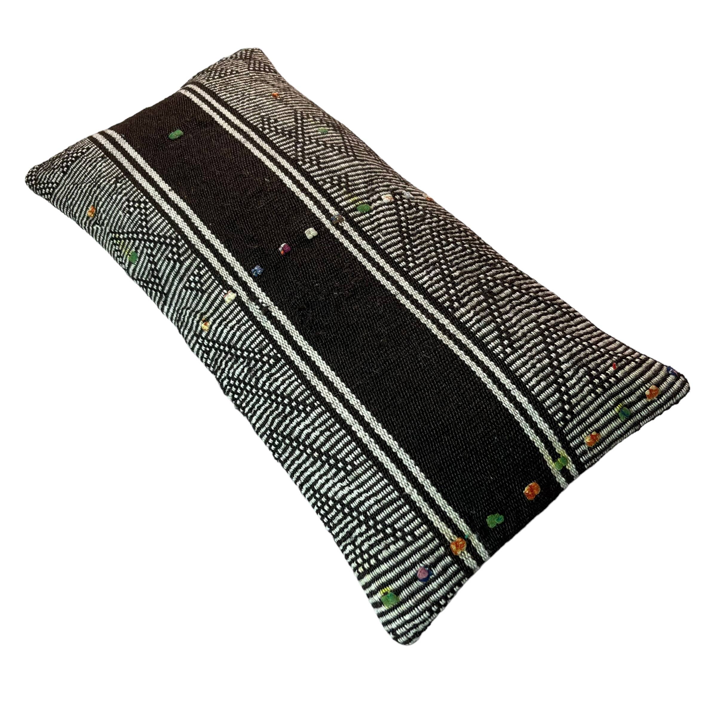 Vintage turkish kilim cushion cover , 30 x 60 cm