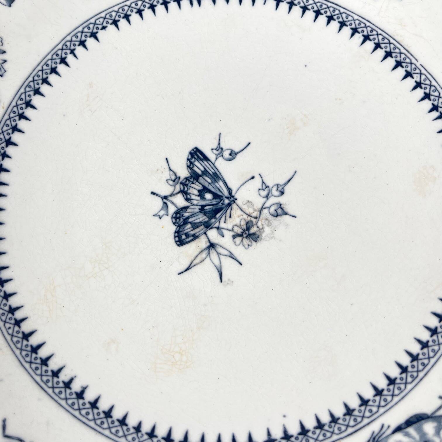 Low blue "Butterfly" compote dish by Minton & co, England, 19th century