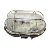Wall lamp metal striated glass grid industrial design rzb 952 vintage