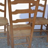 Ensemble de 4 chaises à hauts dossiers en chêne