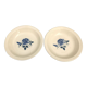 Set of 2 round dishes Sarreguemines Digoin France number 4 with blue pink floral decoration.