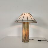 Vintage glass and metal lamp, 70s